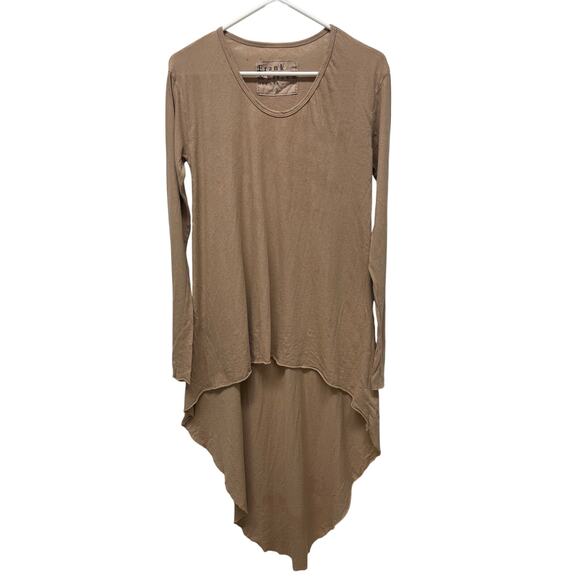 Frank & Eileen Tee Lab High Low Long Sleeve top light brown size small FLAWED - Picture 1 of 10